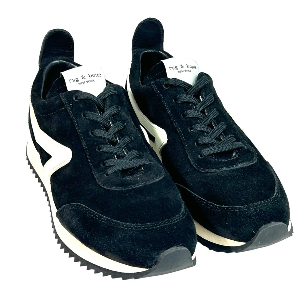 Rag & Bone Suede Retro Sneaker Black & Grey Women's sz Eu. 38.5 or US 8.5